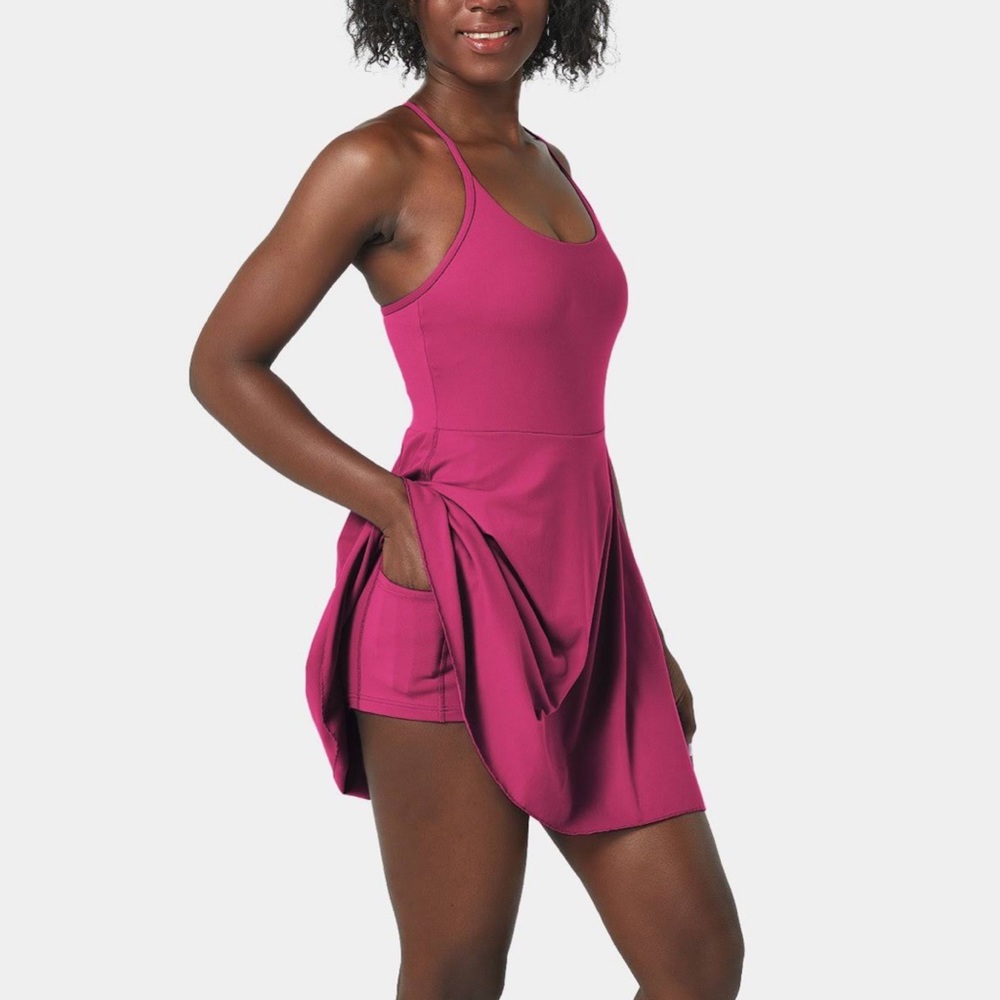 Halara Everyday Workout Dress Wannabe Removable Padded Chest Skort Pockets Sz S